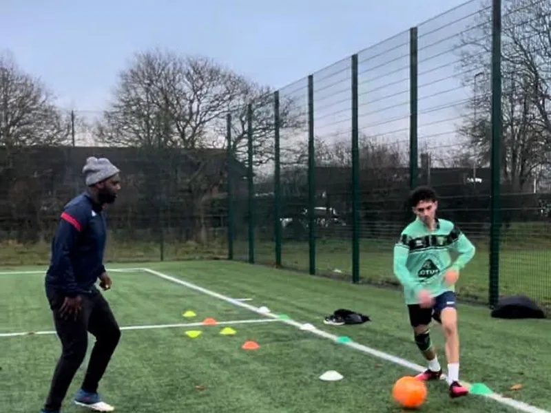 Indoor football fitness session